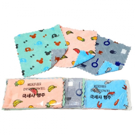 벨벳 극세사 양면디자인행주 3p #2