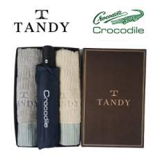 탠디 바코드 세면타올 2매 + 크로커다일 3단 전자동우산 22번 세트