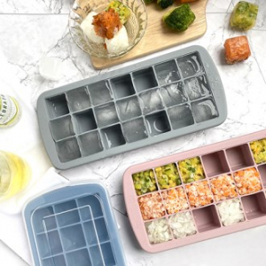 실리콘 사각 얼음트레이 얼음틀 메이커 이유식큐브 이유식보관