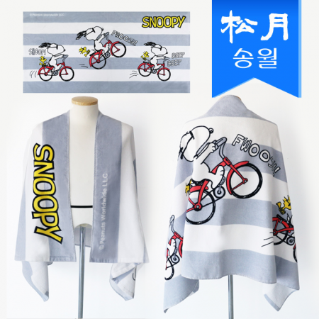 송월타올 스누피 바이크76 비치 바스타월 s #2