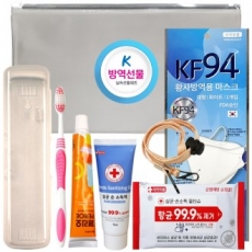[6종] 참숨황사방역마스크(KF94)+손소독제+손소독티슈+페리오치약칫솔+목걸이+지퍼케이스