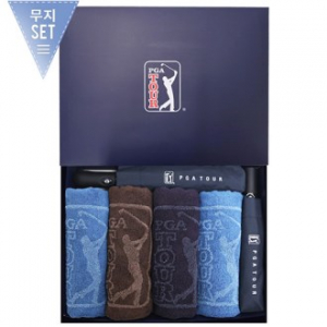 PGA 3단 70 완전자동 우산 + 3단 7K 완전자동 무지 우산 + 170g 죽사 타올 4P 세트 (소)