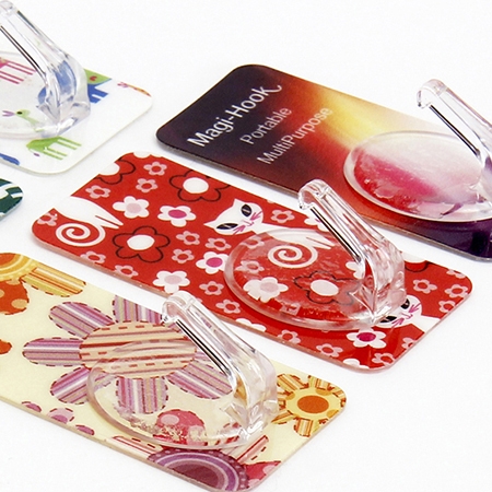 반복 접착 가능 탈부착 후크 휴대가능 다용도 걸이-맞춤제작 풀인쇄 #2