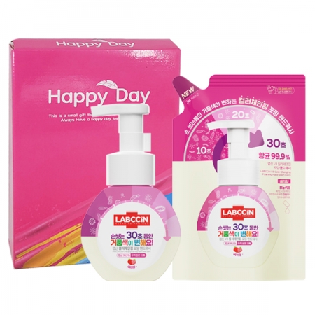 랩신 핸드워시 매직 거품 비누 손세정제 250ml 용기 리필 200ml 2종 세트