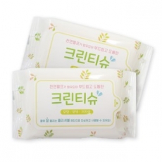 물에 풀리는 천연펄프 종이 물티슈 (30매- 나뭇잎)