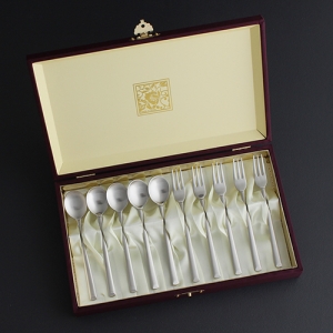 티티 티스푼 포크 실버 VIP 10P 실크 케이스 카페 스푼