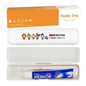 LG 페리오 치약 미세모 칫솔 휴대용 여행용백색 PP 케이스 세트