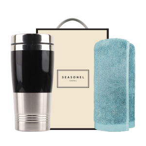 시즈넬 고급선물세트 향균 타올 + 럭셔리 텀블러 450ml