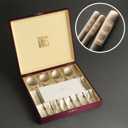 좋은날 쌍희 방짜유기 4인 수저세트 #2