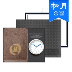 [송월] 타올시계선물세트(메이저150g 1p + 욕실시계 1p)+쇼핑백 s