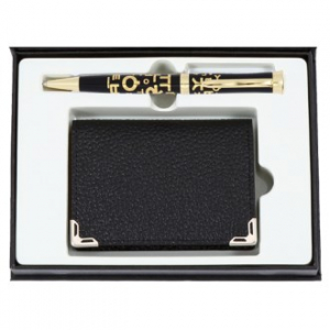 한글 볼펜 이탈리아 콤비 코너 소가죽 명함지갑