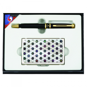 비즈니스 금장볼펜 한글 육각 자개 명함 케이스