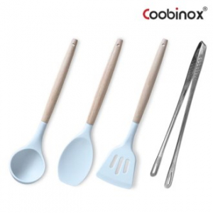 [쿠비녹스] 실리콘조리도구4종세트 (국자, 볶음주걱, 뒤집게, 요리핀셋)