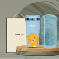 시즈넬 선물세트 카카오 그래픽 텀블러+항균 타올