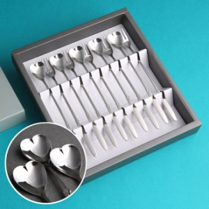 엔젤하트 롱스푼 롱포크 10P 커피 스푼