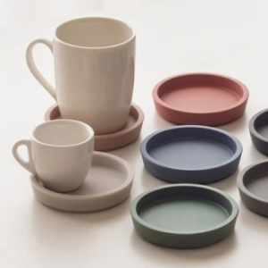 실리콘 깊이있는 원형 컵받침// 국산