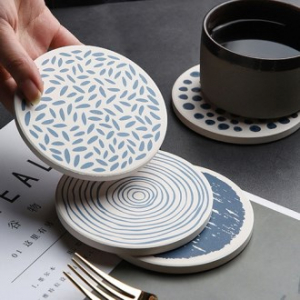 에코키친 일러스트 규조토 컵받침 CAH432