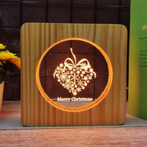 LED 사각 원목 3D 무드등 명언 액자 (주문제작) CAH418