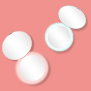 EL LED 원형 듀얼 컴팩트 손거울 CAH386