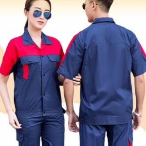 A301 투컬러 배색 단체복 근무복 CAH370