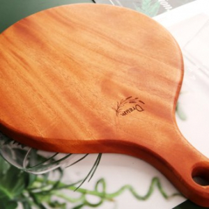 마호가니 핸들 나무도마 원형 // 레이저 각인무료