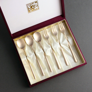 오복 방짜유기 스푼포크 6P 차수저 과일포크