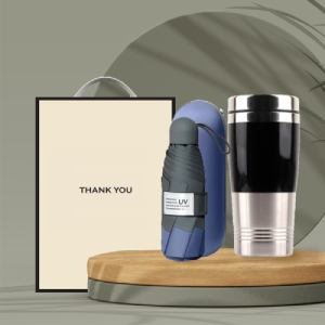 시즈넬 선물세트 5단우산+럭셔리 텀블러