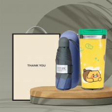 시즈넬  선물세트 고급5단우산+카카오 그래픽 텀블러 400ml