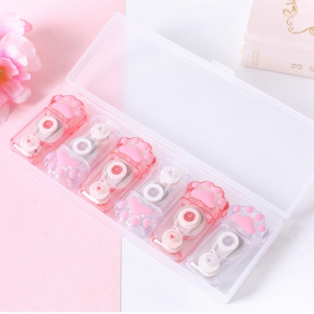 MP 작고 귀여운 투명 반짝 고양이 발바닥 수정테이프 6P 세트 CAH542 #2