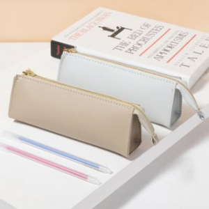 MP 삼각형 가죽 학생 심플 필통 CAH582