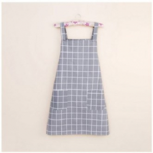 EL 순수 면직 격자 패턴 스트랩 앞치마 CAH829