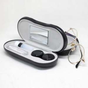 휴대용 안경 렌즈 케이스 소프트 콘텍트 렌즈통 하드 가죽 안경집