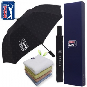 PGA 2단 자동 엠보선염 바이어스 우산 + 180g 모달사 타올세트