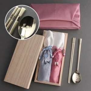 매화수골드 수저 2P 홑보자기 포장