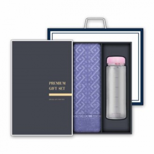 송월 프리미엄 선물세트 (에스닉 타올 1매 + 마이보틀 500ml 1개)