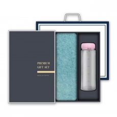 송월 프리미엄 선물세트(향균 타올 170g 1매 + 마이보틀 500ml 1개)