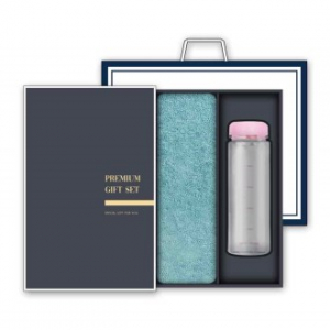 송월 프리미엄 선물세트(향균 타올 170g 1매 + 마이보틀 500ml 1개)