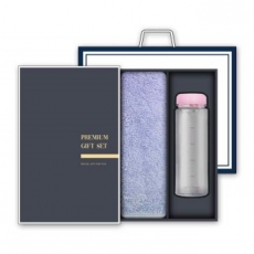 송월 프리미엄 선물세트(솔리드 혼방사 호텔타올 1매 + 마이보틀 500ml 1개)