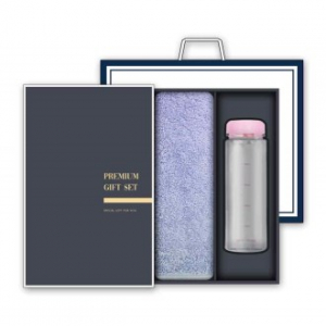 송월 프리미엄 선물세트(솔리드 혼방사 호텔타올 1매 + 마이보틀 500ml 1개)