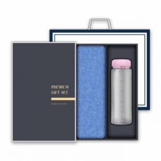 송월 프리미엄 선물세트 (프리미엄 무지 호텔타올 1매 + 마이보틀 500ml 1개)
