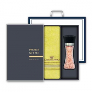 송월 프리미엄 선물세트 (CM 센치40 타올 1매 + 핑크솔트 200g 1개)