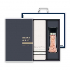 송월 프리미엄 선물세트(CM 포라인 40 타올 1매 + 핑크솔트 200g 1개)