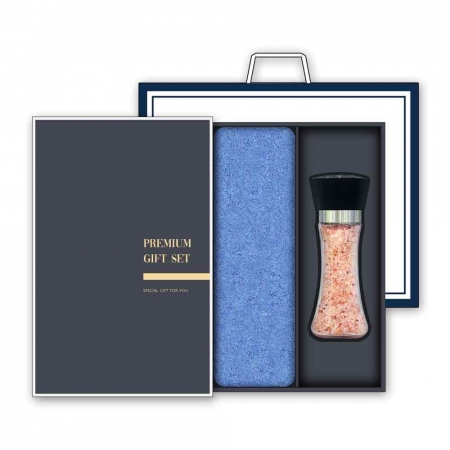 송월 프리미엄 선물세트 (프리미엄 무지 세면타올 타올 1매 + 핑크솔트 200g 1개) #2