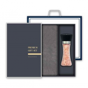 송월 프리미엄 선물세트(헤비 무지타올 1매 + 핑크솔트 200g 1개)