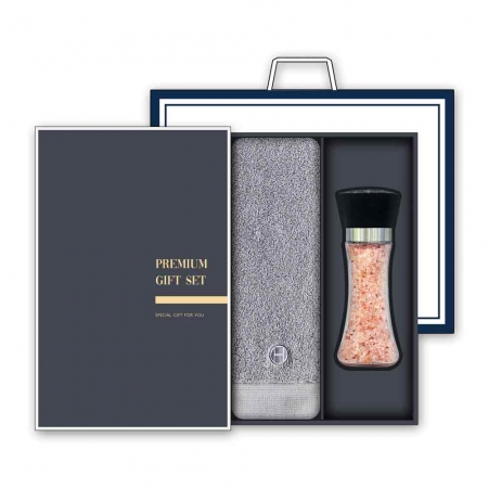 송월 프리미엄 선물세트 (호텔컬렉션 클래식40 타올 1매 +핑크솔트 200g 1개) #2