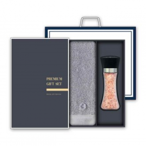 송월 프리미엄 선물세트(호텔컬렉션 클래식 40 타올 1매 + 핑크솔트 200g 1개)