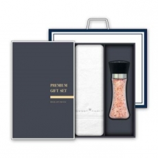송월 프리미엄 선물세트 (스윗하트 하니 타올 1매 +핑크 솔트 200g 1개)