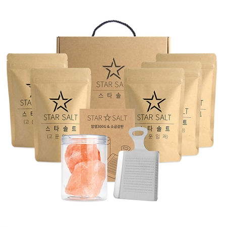 스타솔트 SS-02 히말라야핑크솔트 암염300G+소금강판+핑크소금 고운입자300GX5 #2