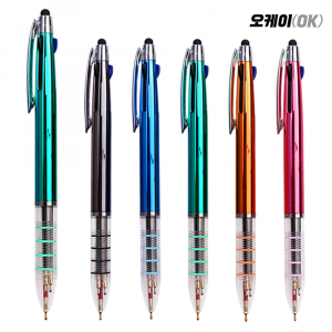 오케이 4링 UV 3색 터치볼펜