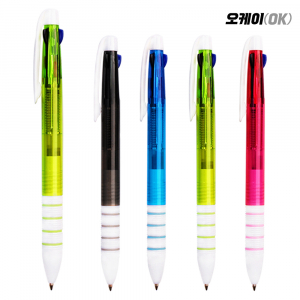 4링 투명 3색펜 // OK, 부드러운 필기감